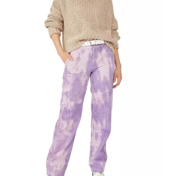 Free People Reese Pitched Straight Cord Jeans in Moonlit Orchid Size 31 NWT - Picture 5 of 10